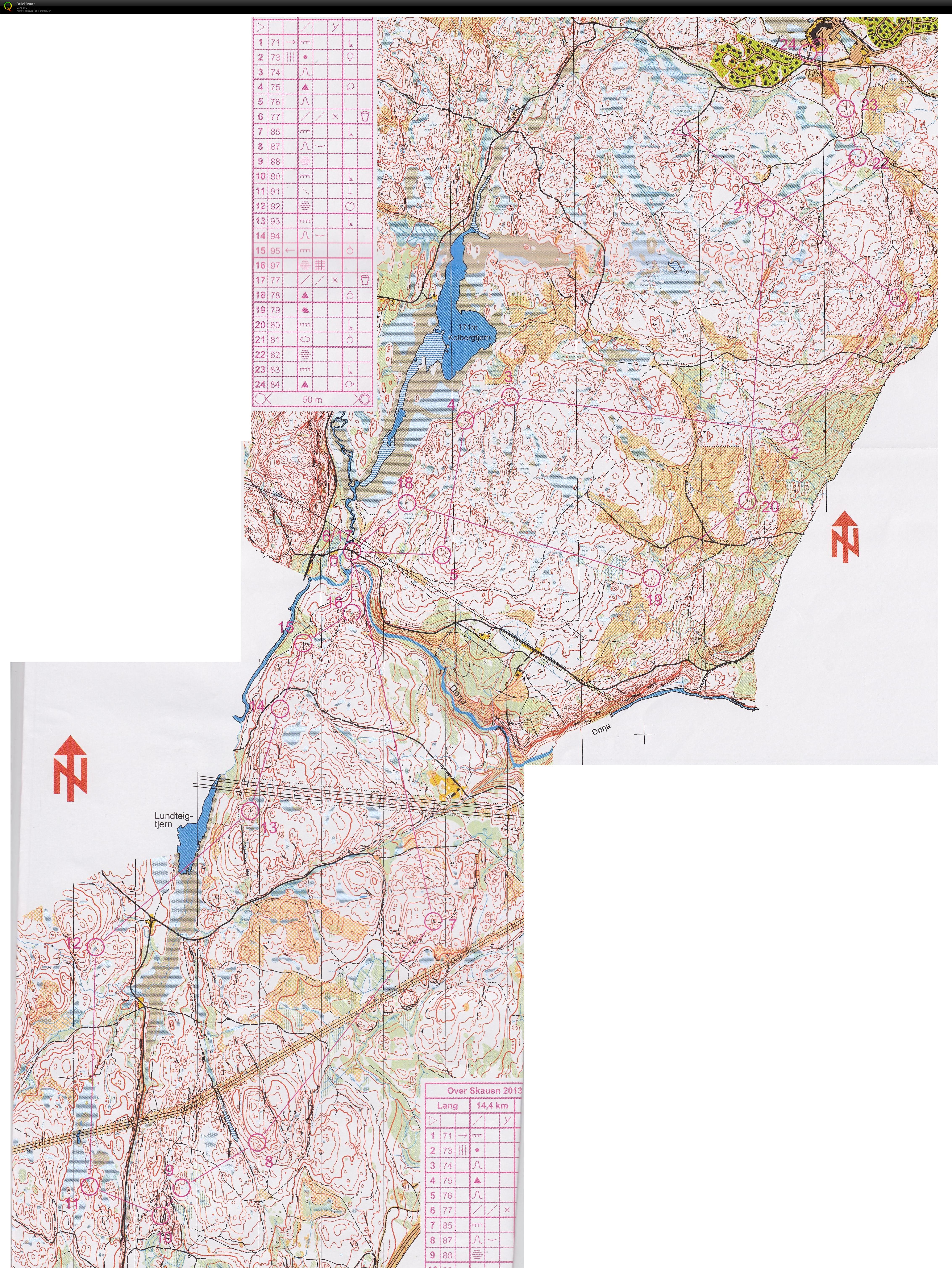 Over skauen 14,4 km (28.09.2013)