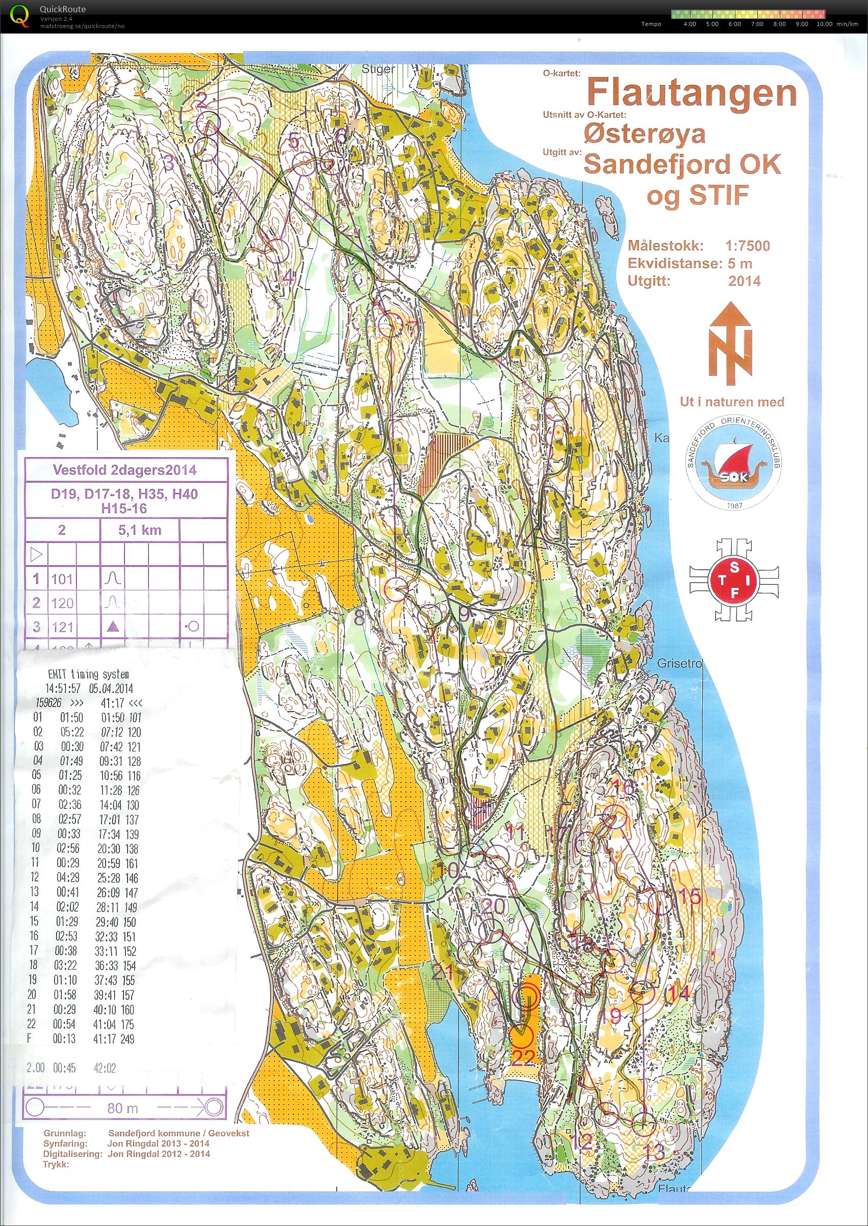 Vestfold 2-dagers dag 1 (2014-04-05)