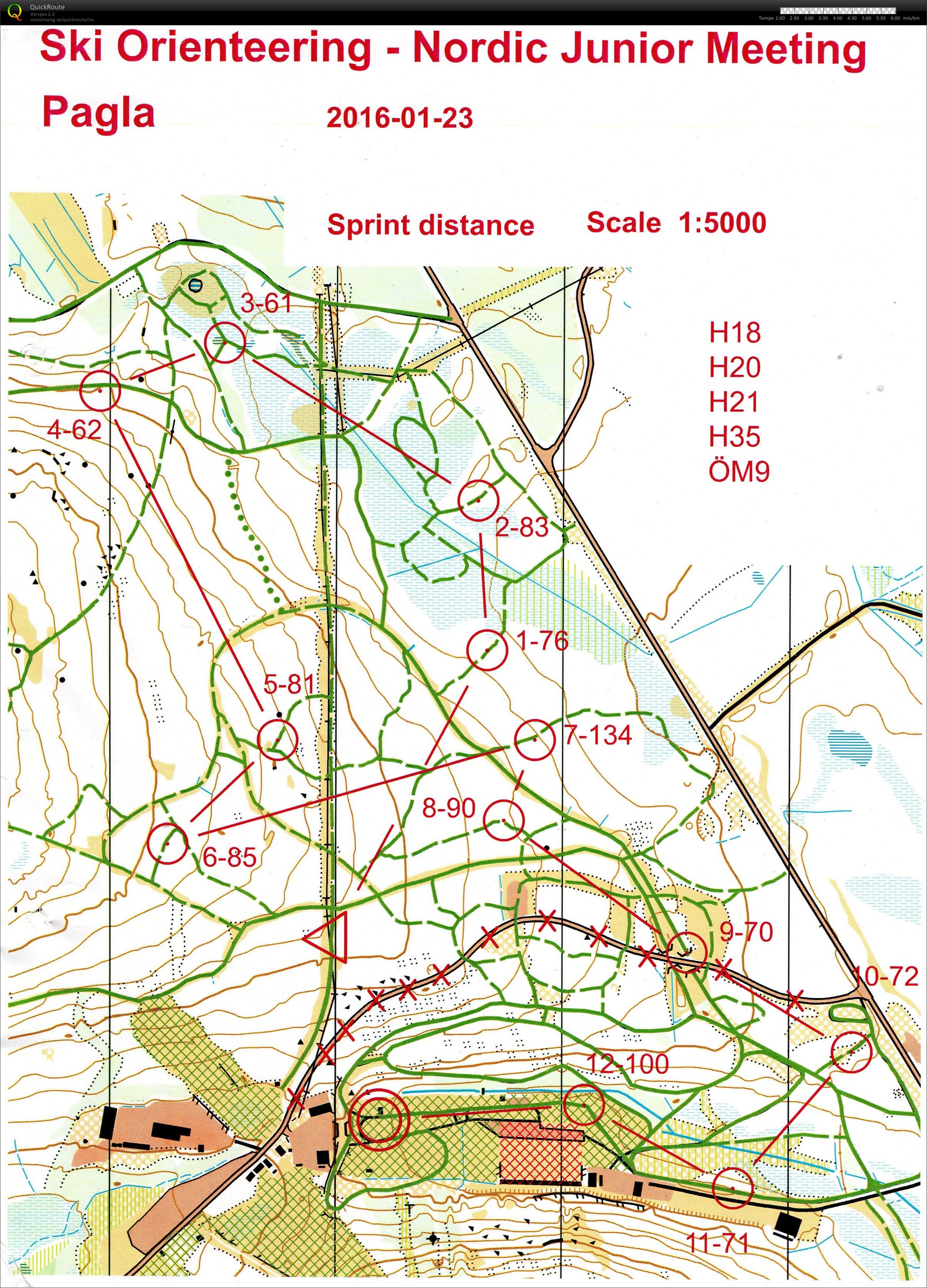 Nordisk Juniorlandskamp sprint (23/01/2016)