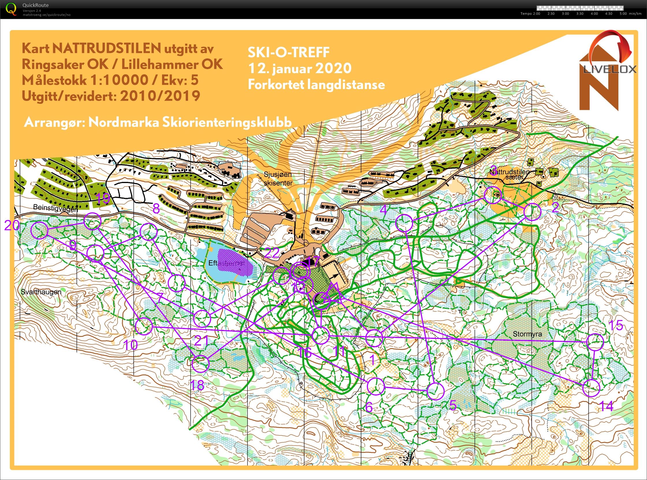 Ski-o-treff forkortet langdistanse (12/01/2020)