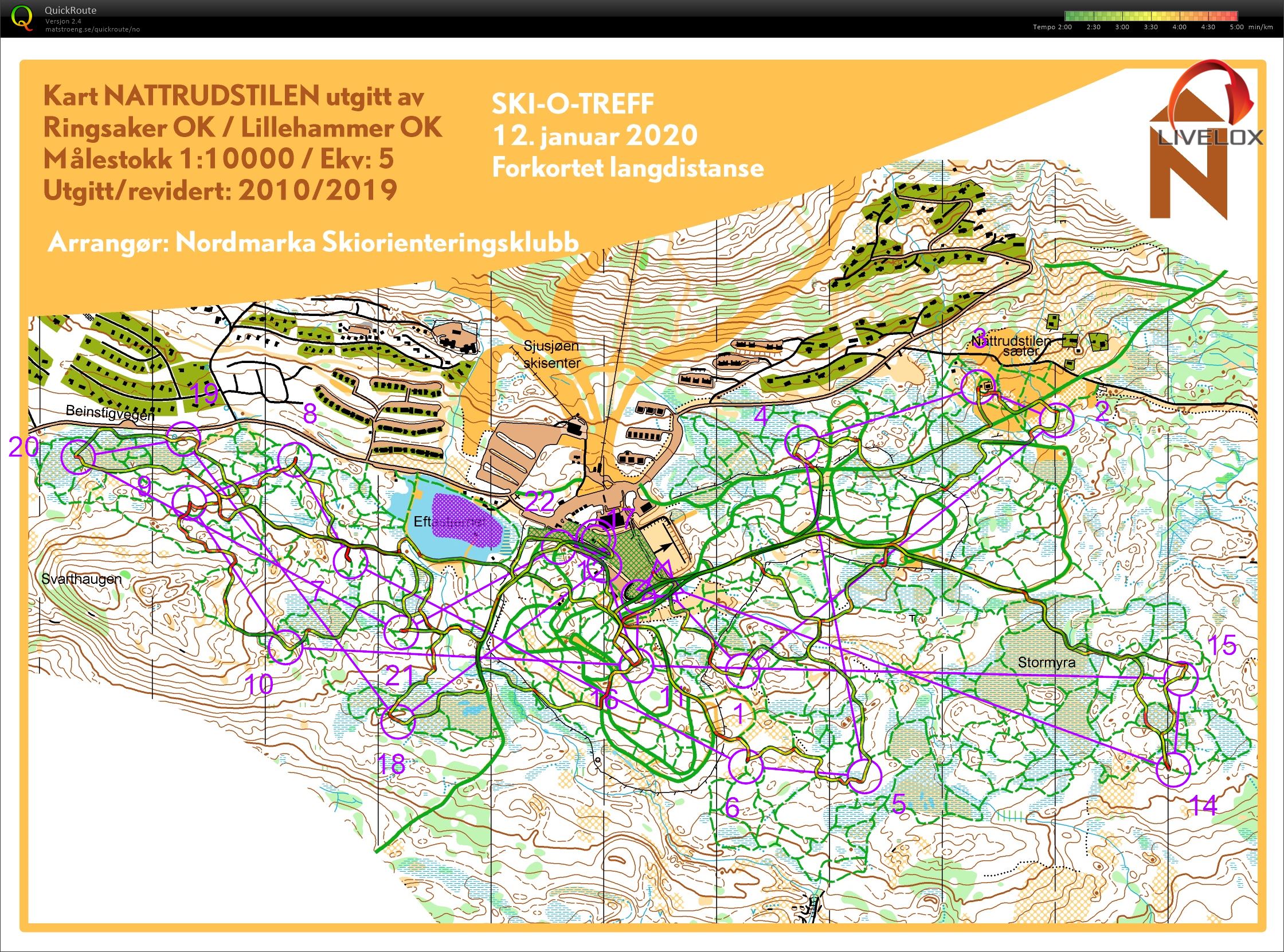 Ski-o-treff forkortet langdistanse (12-01-2020)