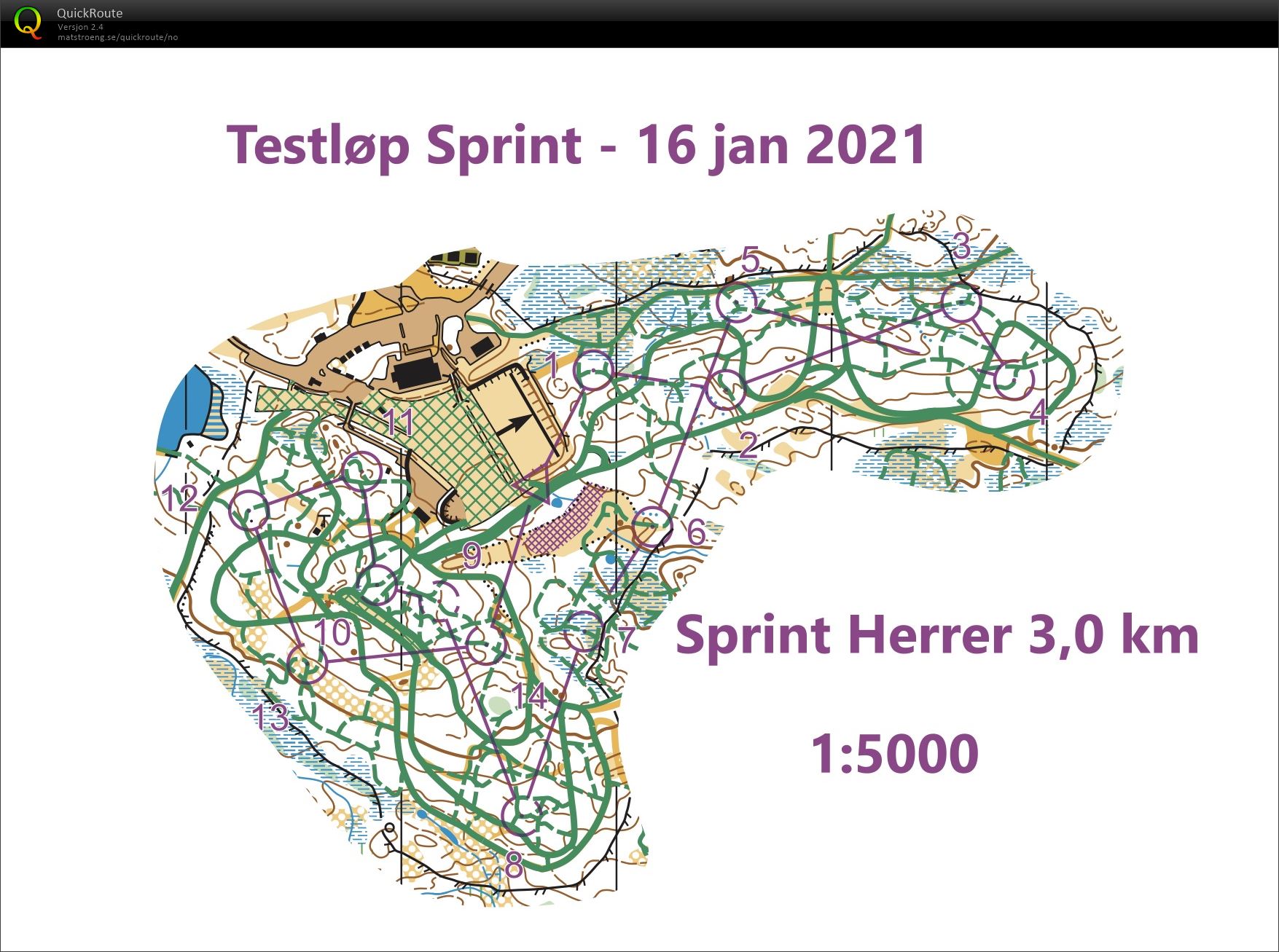 Ski-o sprint hardøkt (2021-01-16)
