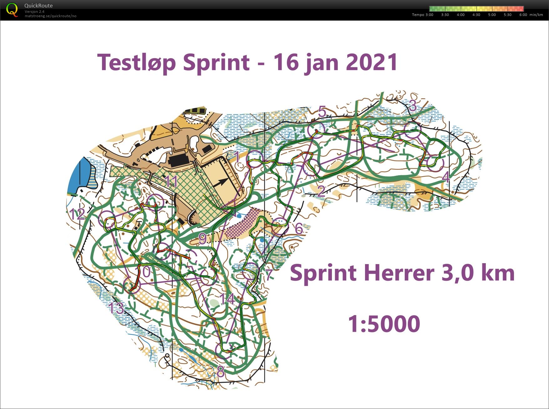 Ski-o sprint hardøkt (2021-01-16)