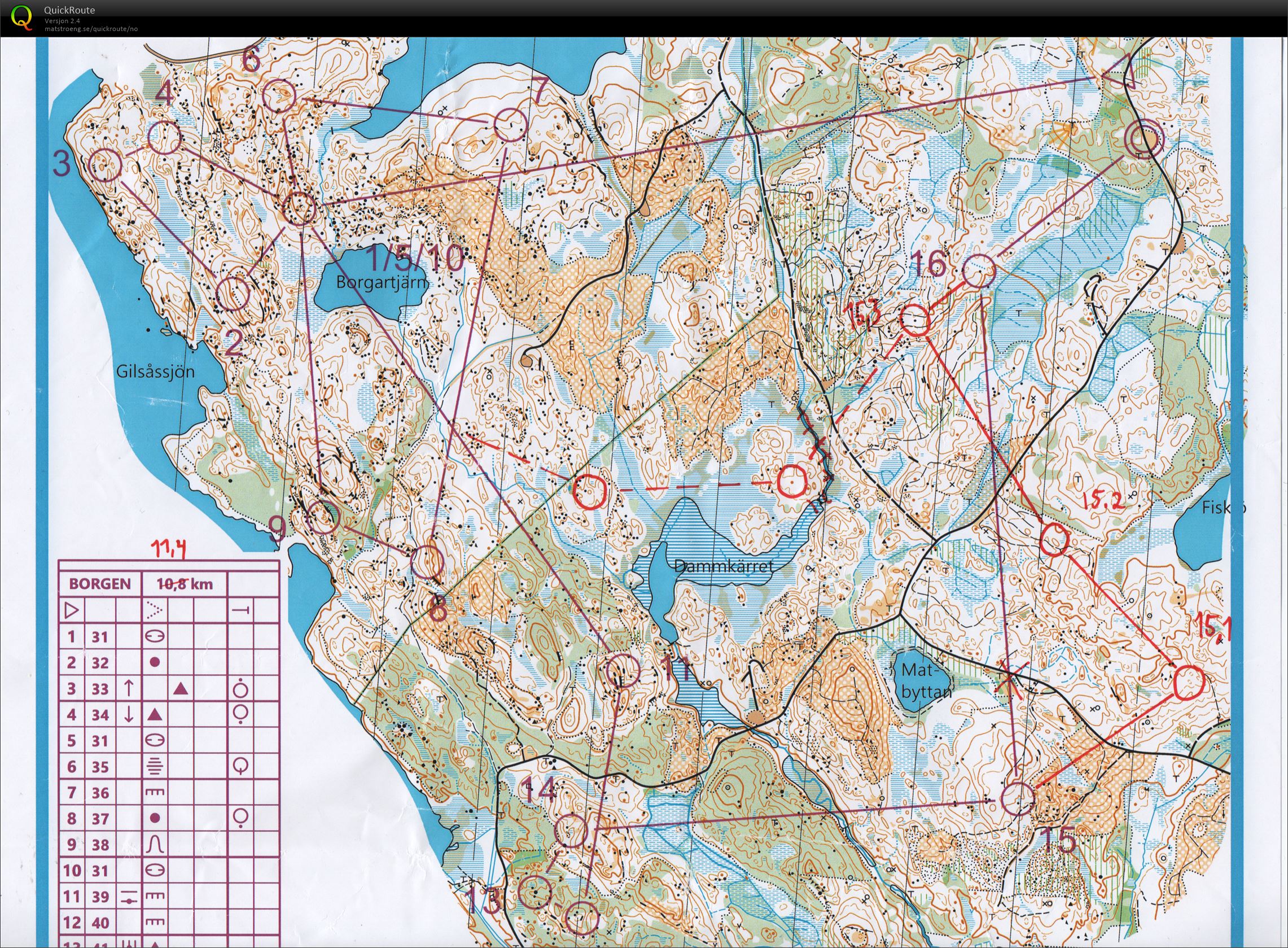 Tiosamling #6 - O-langtur Borgartjärn (2021-11-07)