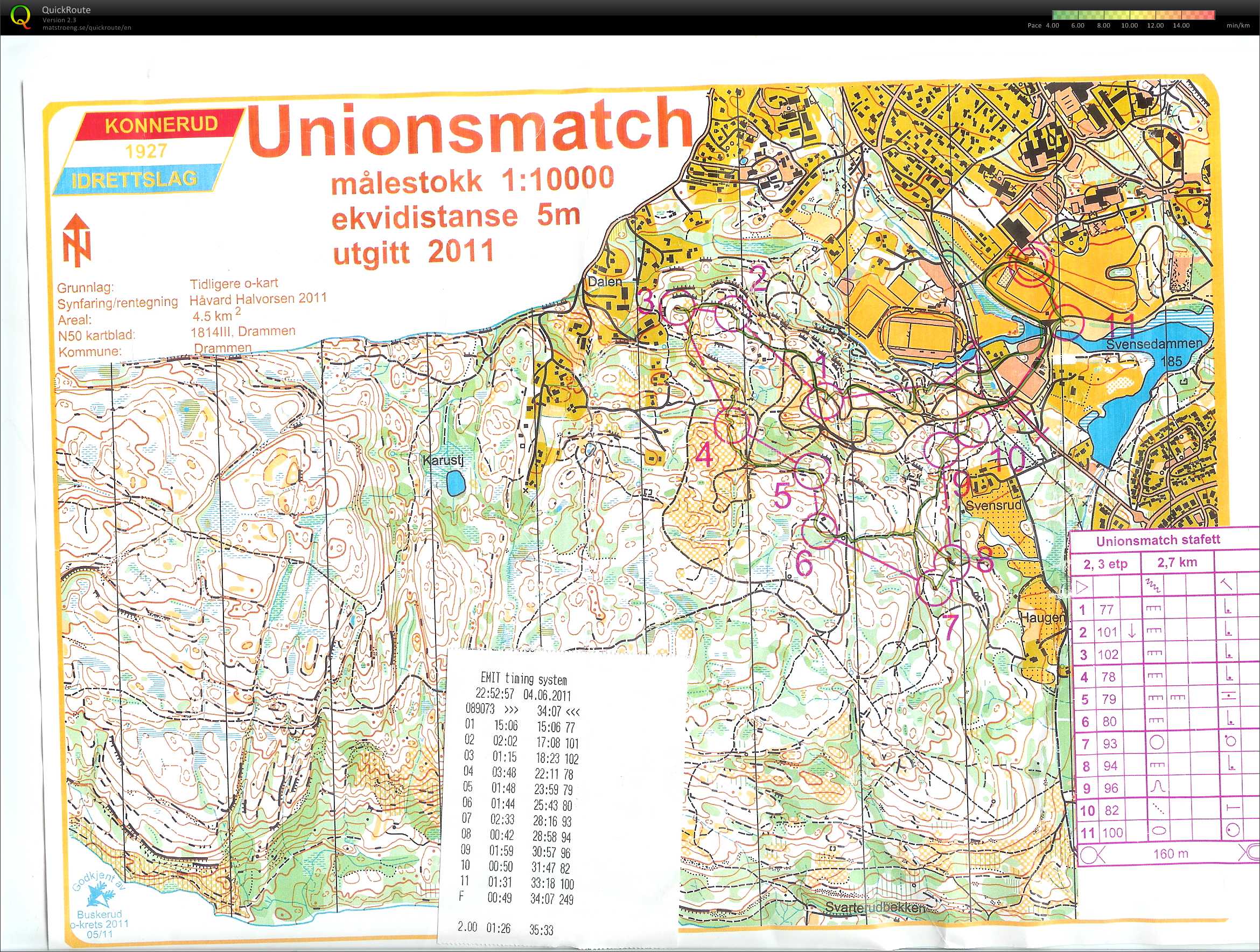 Unionsmatch Stafett (2011-06-05)