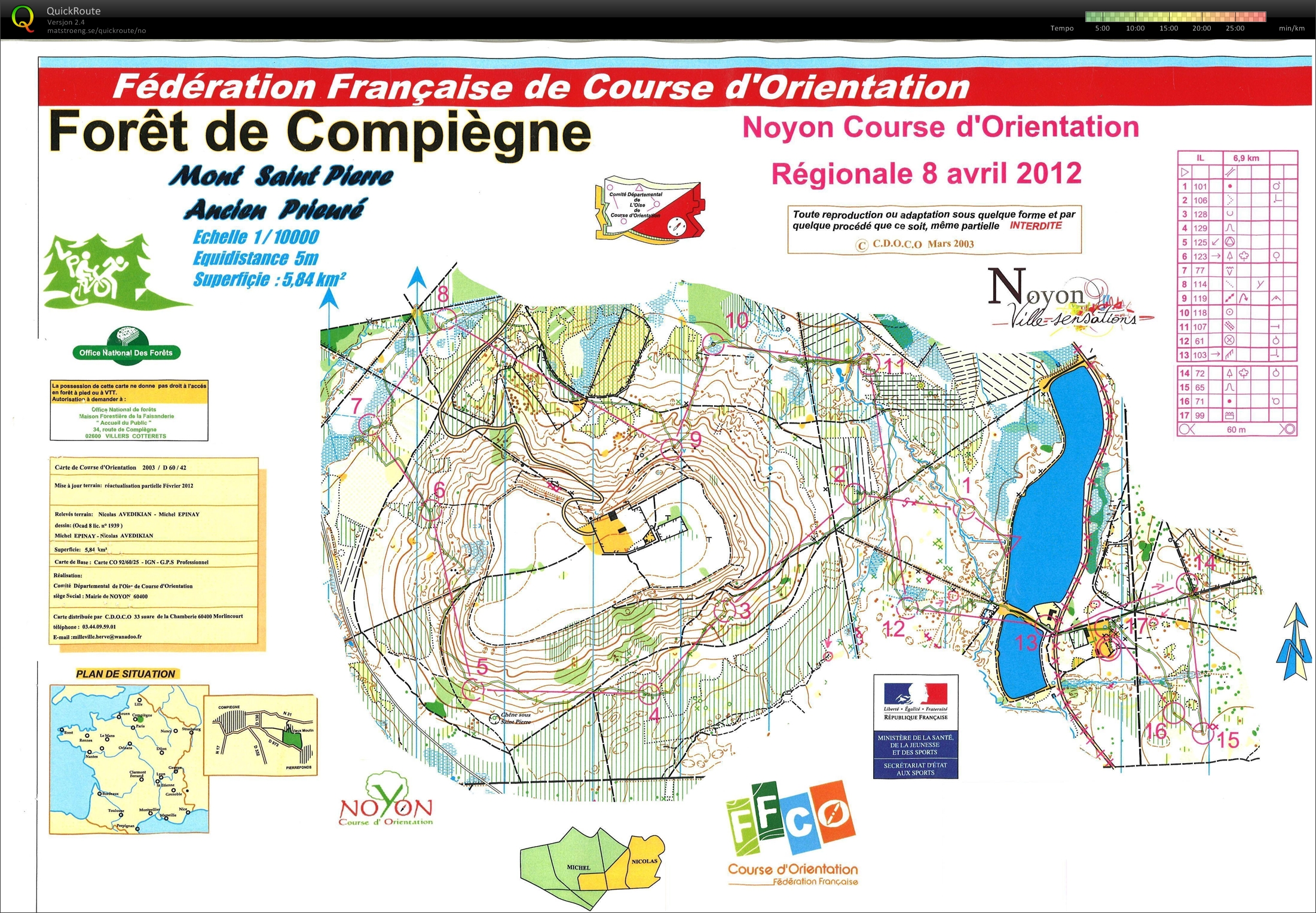 Noyon Course d'Orientation Long (08-04-2012)