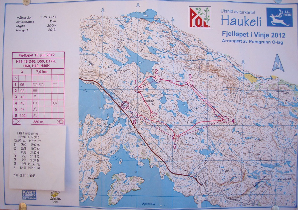 Fjelløpet i Vinje dag 2 (2012-07-15)